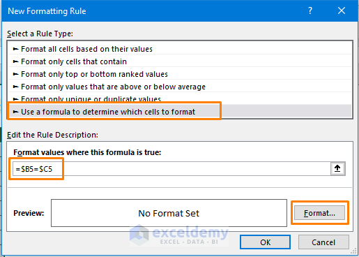 Finding Matches Using Conditional Formatting 