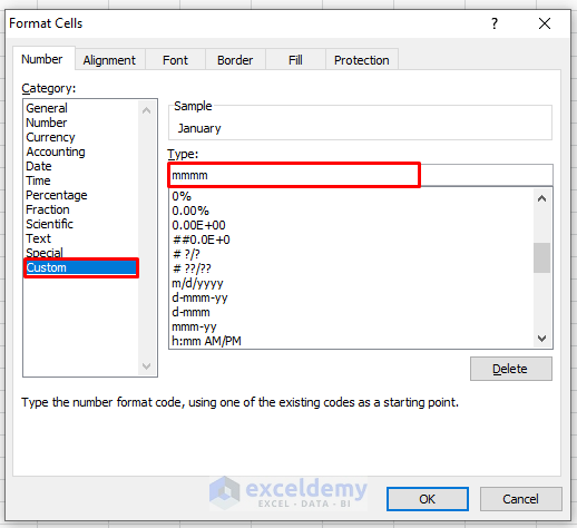 Format Cells Dialogue box in Excel