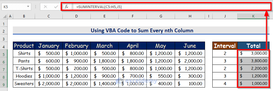 Using VBA Code to Sum Every Nth Column