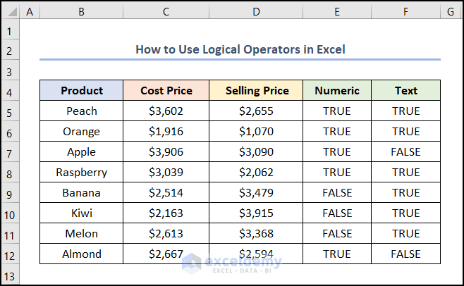 reference operator in excel with Logical operator