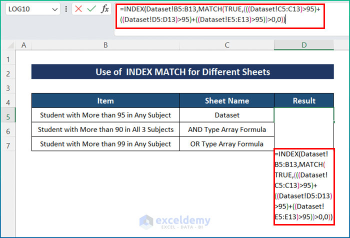 INDEX MATCH for Multiple Criteria in Different Sheets in Excel
