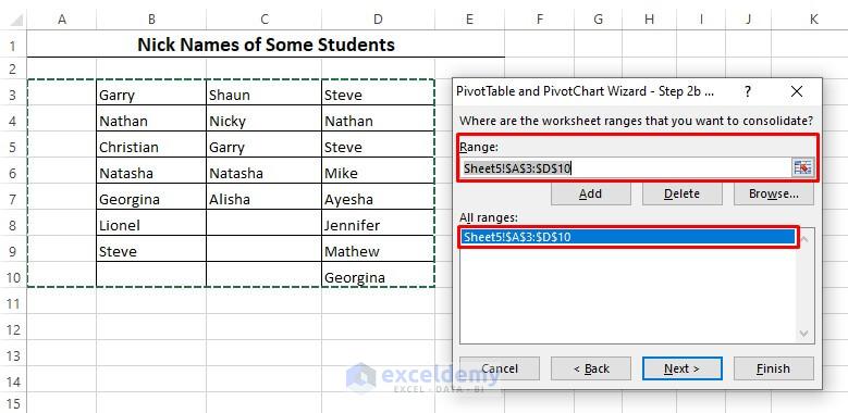 PivotTable and PivotChart Wizard in Excel