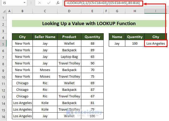 LOOKUP Function to Lookup Value