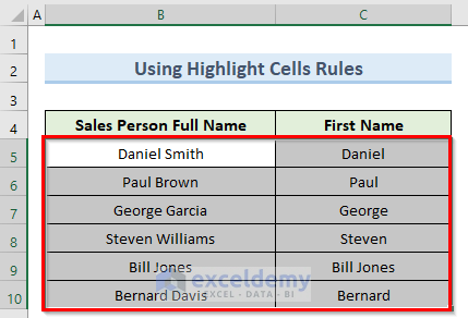 selecting the cells to compare two strings for similarity in excel