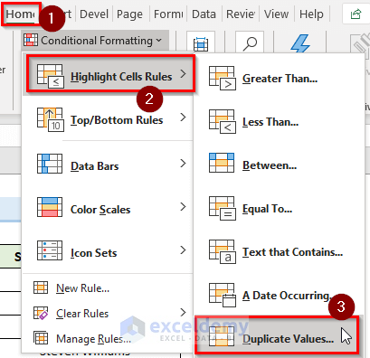highlight cells rules to compare two strings for similarity in excel