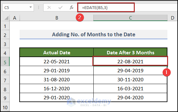 Adding Months to Similar Date from the Original Date