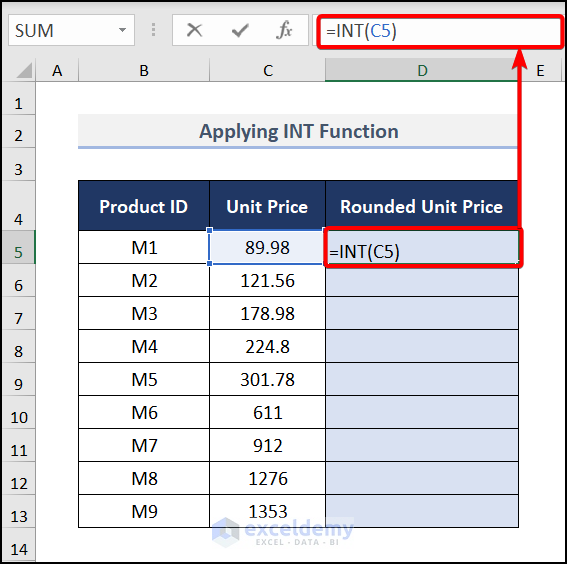 Excel Round to the Nearest Whole Number