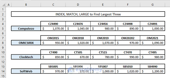 index match large to find maximum value with multiple criteria