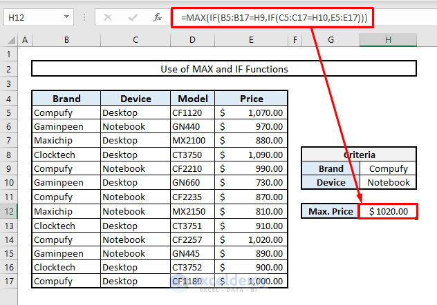 index match max alternative max if to find maximum value with multiple criteria