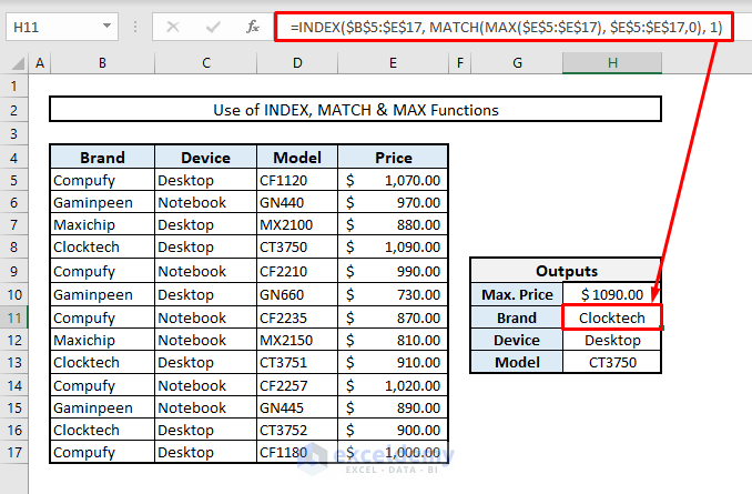 index match max to find maximum value with multiple criteria
