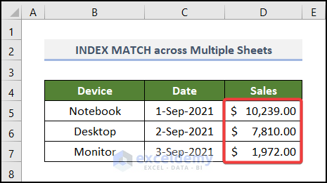 INDEX MATCH Across Multiple Sheets
