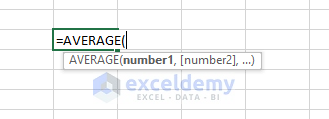 Syntax - Excel AVERAGE function