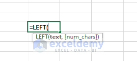 Syntax - Excel LEFT Function