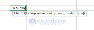 syntax-Excel MATCH Function