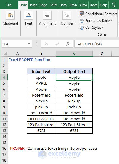 Overview - Excel PROPER Function