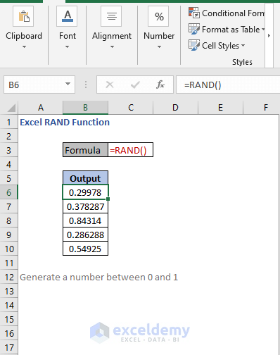 Overview - Excel RAND Function