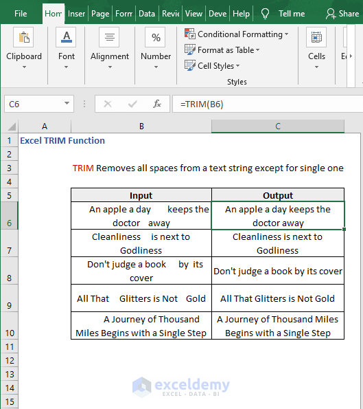 Overview - Excel TRIM Function