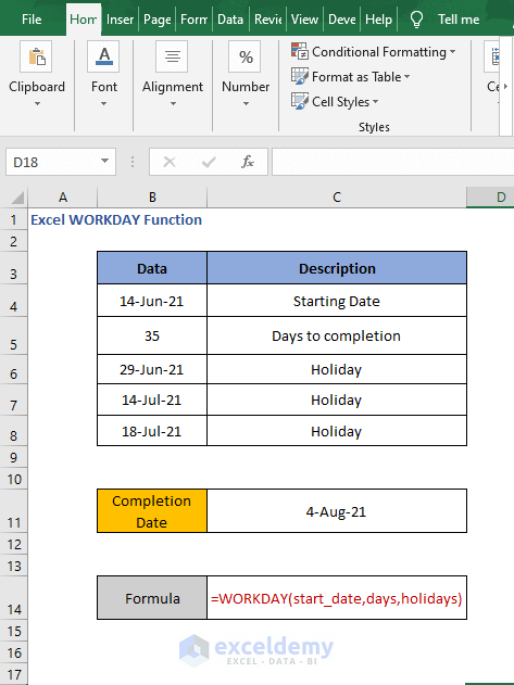 Overview WORKDAY - Excel WORKDAY Function