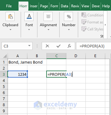 Number in PROPER - Excel PROPER Function