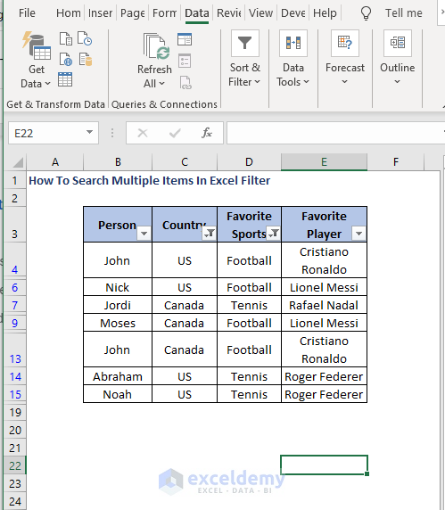 Filter data - How To Search Multiple Items In Excel Filter