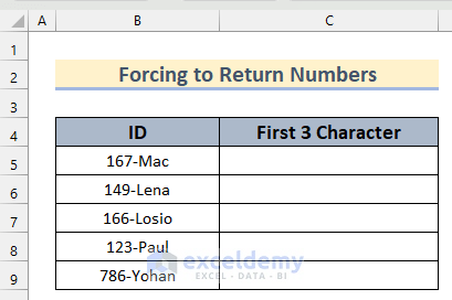 Force to Return Numbers Applying Excel LEFT & VALUE Functions