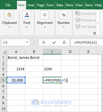 Currency in PROPER - Excel PROPER Function