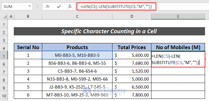 Count Specific Character in a Cell 