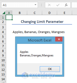 19-output of changing limit parameter in SPLIT function
