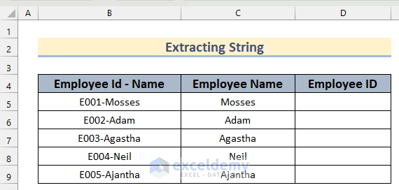 Extract String Using LEFT Function in Excel