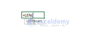 Excel LEN Function Syntax & Arguments