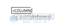 Syntax of column function