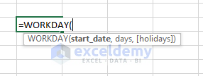 WORKDAY -Excel WORKDAY Function