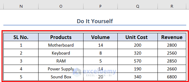 Practice Section to Convert Columns to Rows in Excel