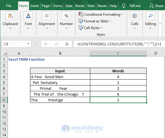 Count Words in String formula result autofill