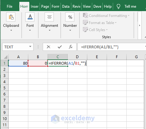 empty string - Excel IFERROR Function