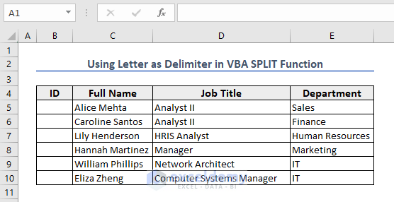 23-dataset for using letter as delimiter inside SPLIT function