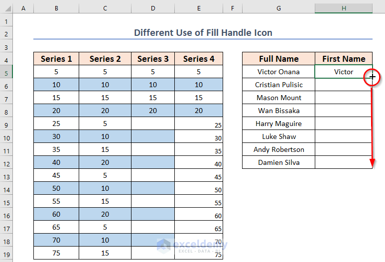 how to copy a formula in excel with changing cell references with Flash Fill