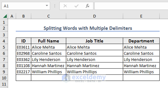 30-dataset for splitting words with multiple delimiters