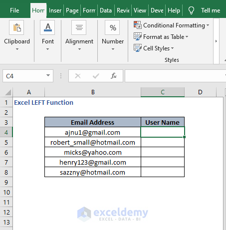 Specific character search data- Excel LEFT Function