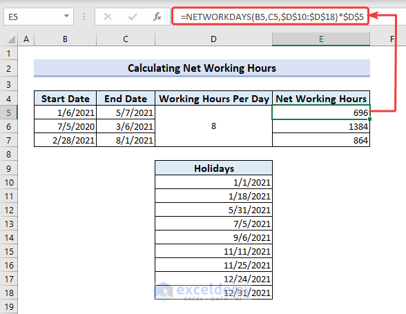Calculate networking hours