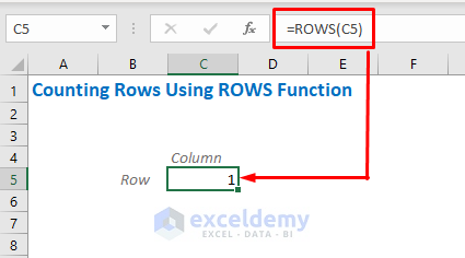 formula using Rows function