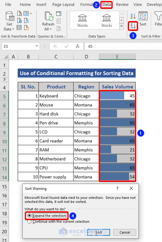Advanced Sorting with conditional formatting