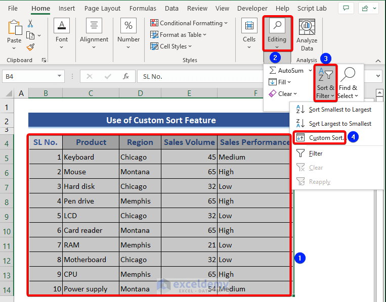 Advanced Custom Sorting in Excel