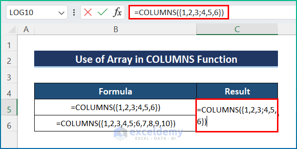 Apply Array in COLUMNS Function