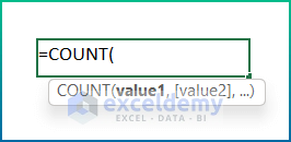 Excel COUNT Function