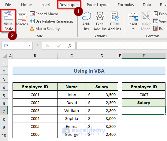 use the IFERROR function in excel vba