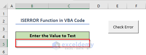 ISERROR Function in VBA Code