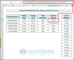 How to Use Excel NETWORKDAYS.INTL Function (4 Examples)
