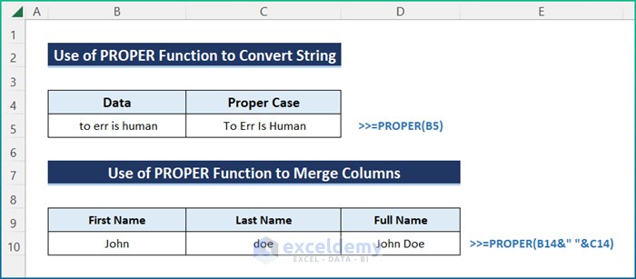 overview of excel proper function
