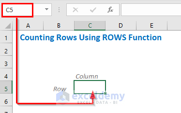 Counting Row Number with Excel ROWS Function